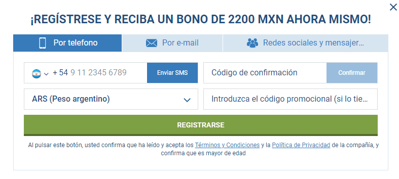 1xbet inicio de sesión